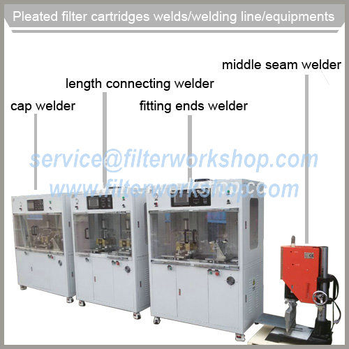 líneas de soldadura / equipos / máquinas / soldadores de filtración líquida plisada cartucho de filtro
